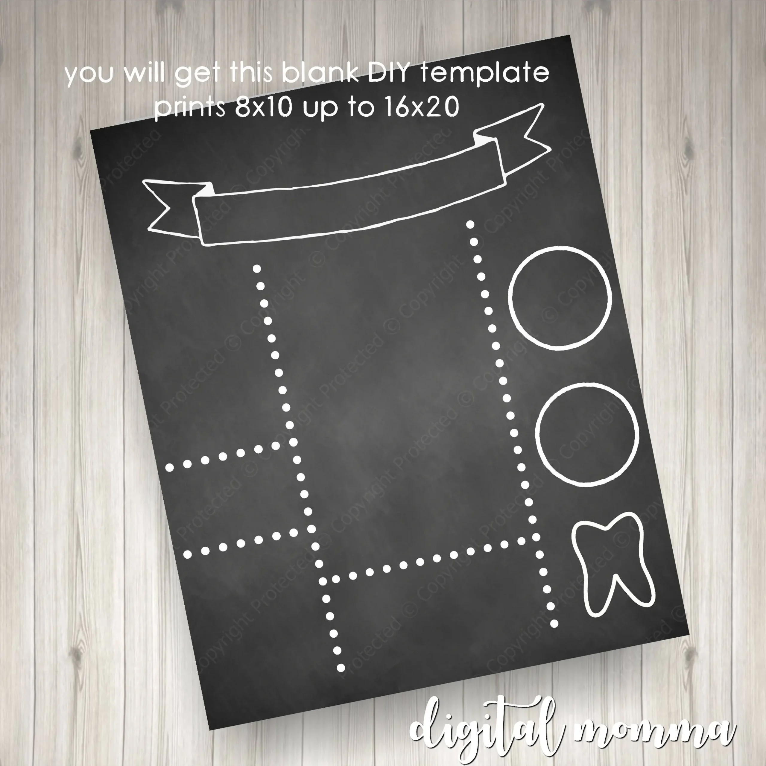 Druckbare Blank DIY Kreidetafel Vorlage Geburtstagsank ndigung 