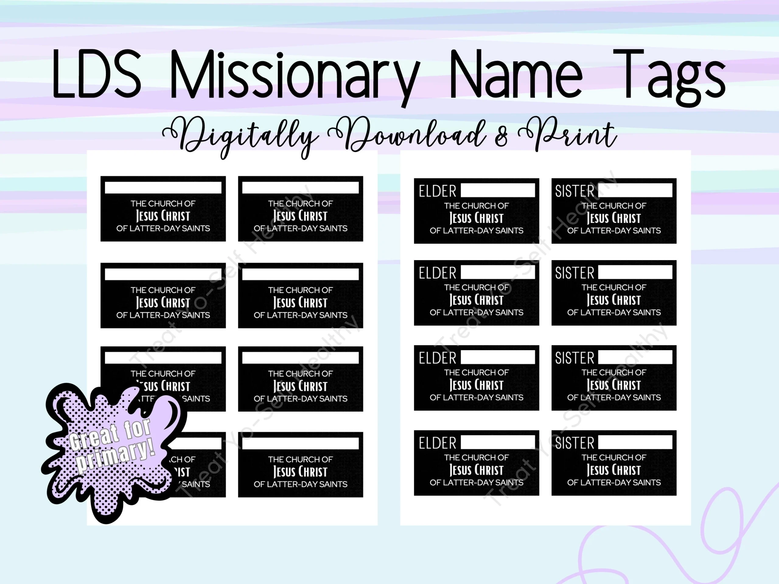 Druckbare LDS Missionar Namensschilder Digitaler Download 