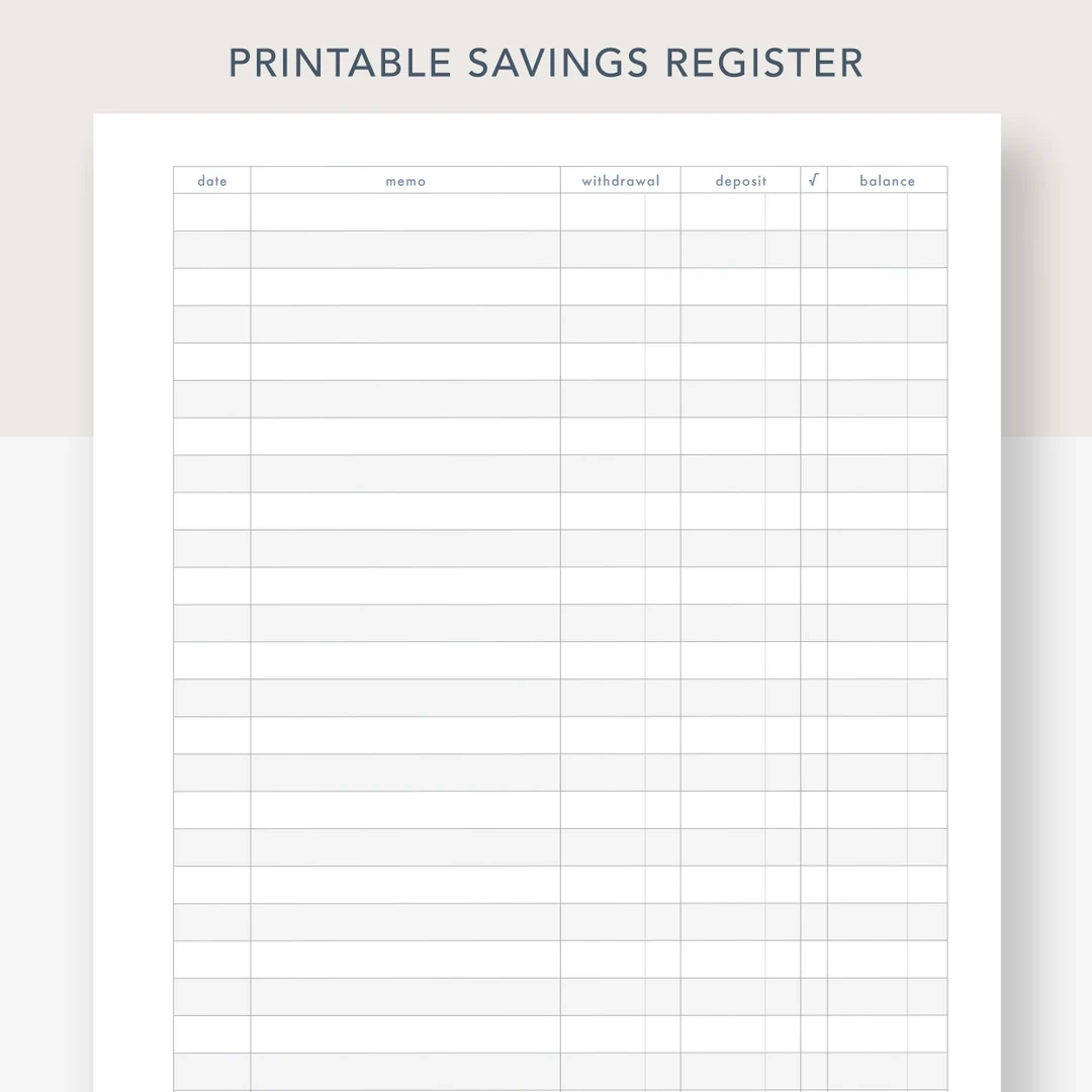 Druckbare Sparbuch PDF Datei Drucke Auf 8 1 2 X 11 Inch Papier 