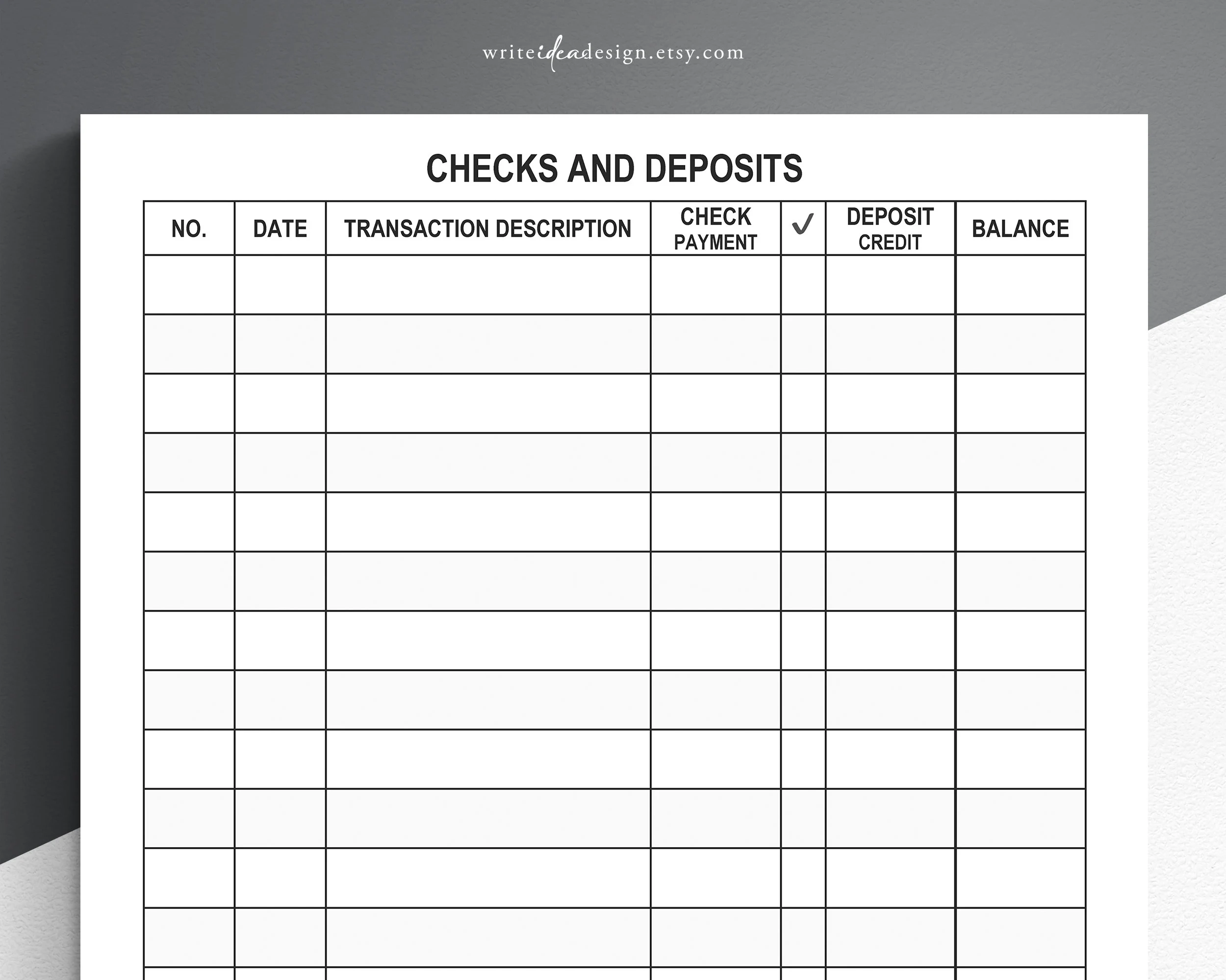 Printable Blank Check Registers