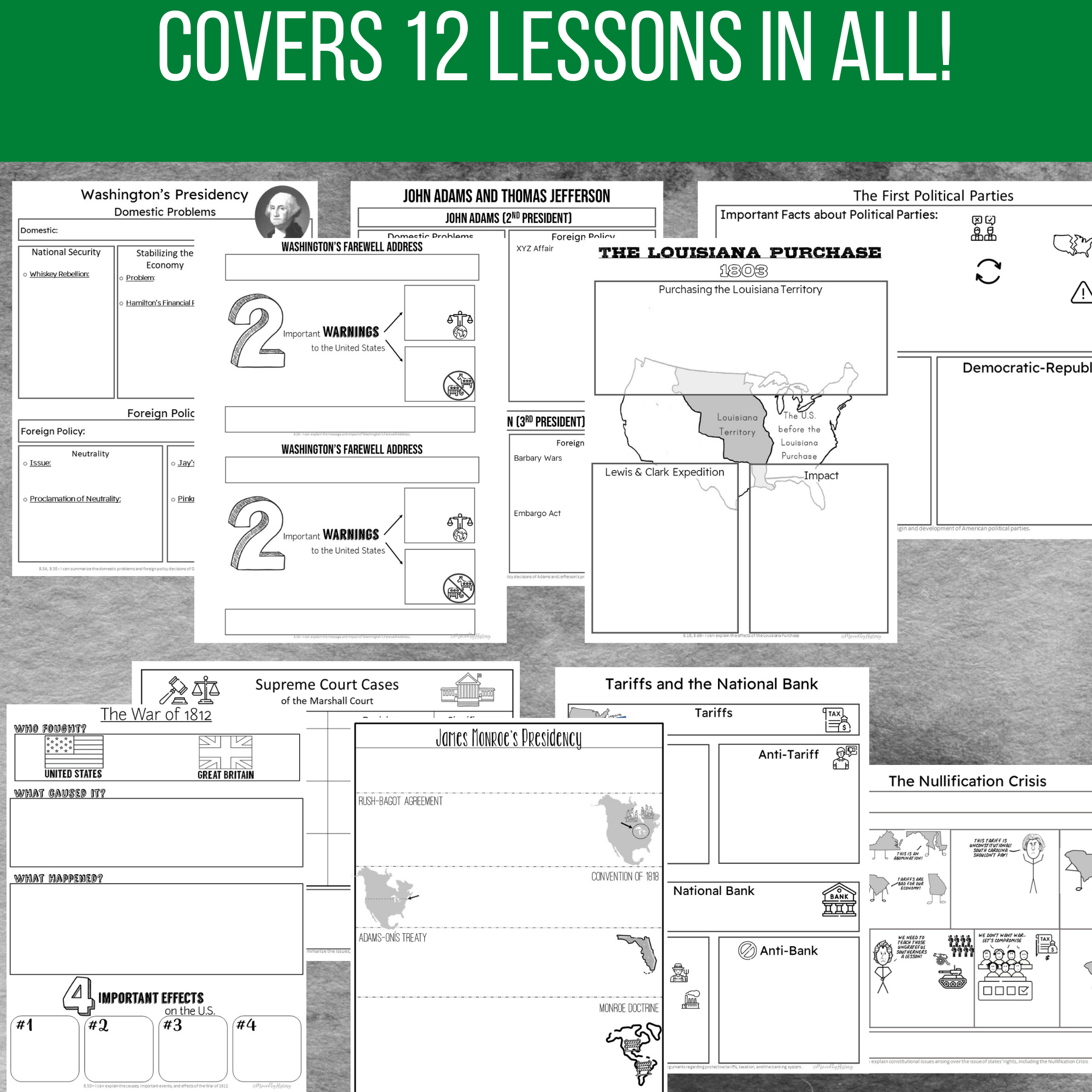 Early New Republic Jackson Graphic Organizers Notebook STAAR TEKS 