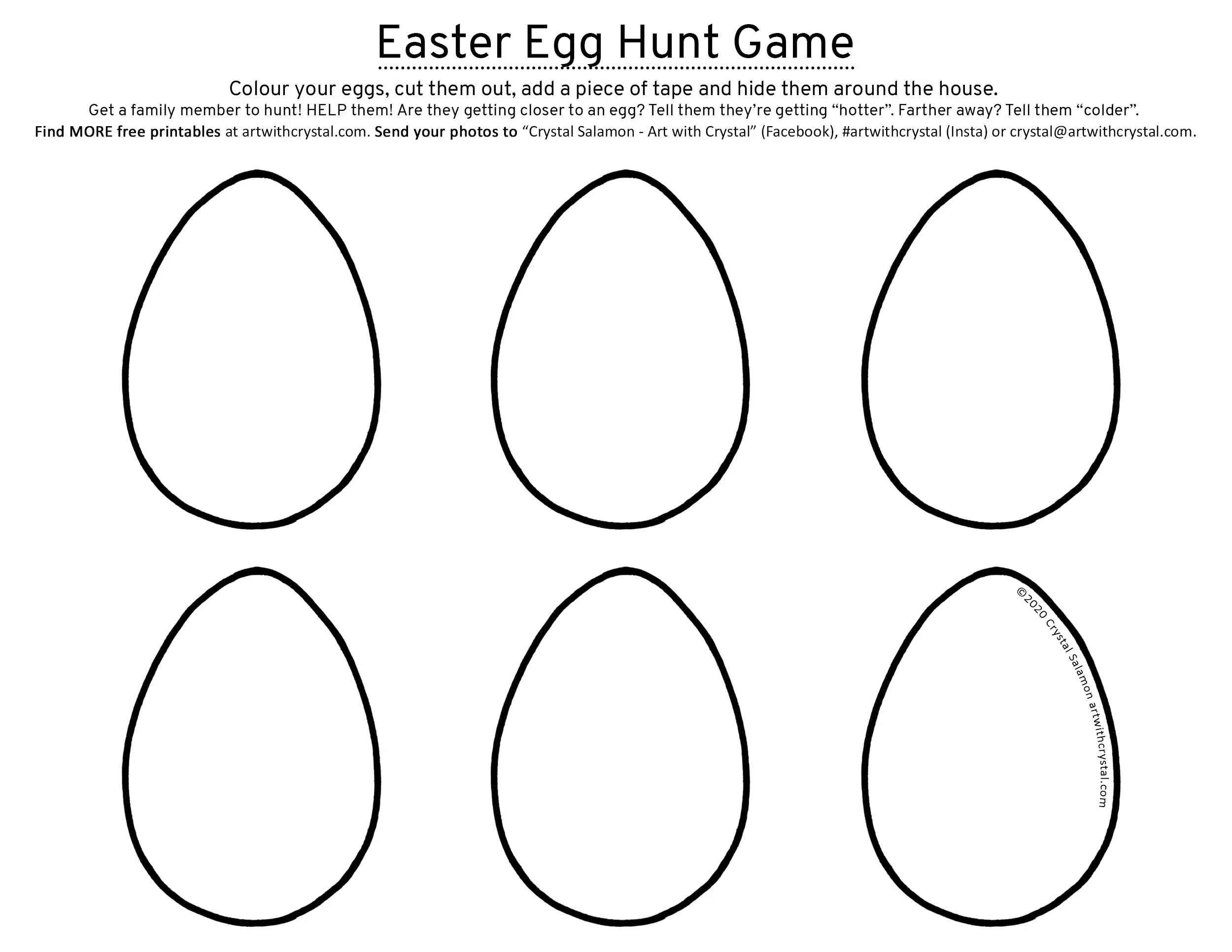 Blank Easter Egg Printable