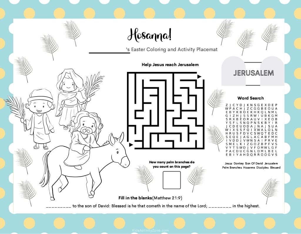 Blank Printable Placemats For Easter