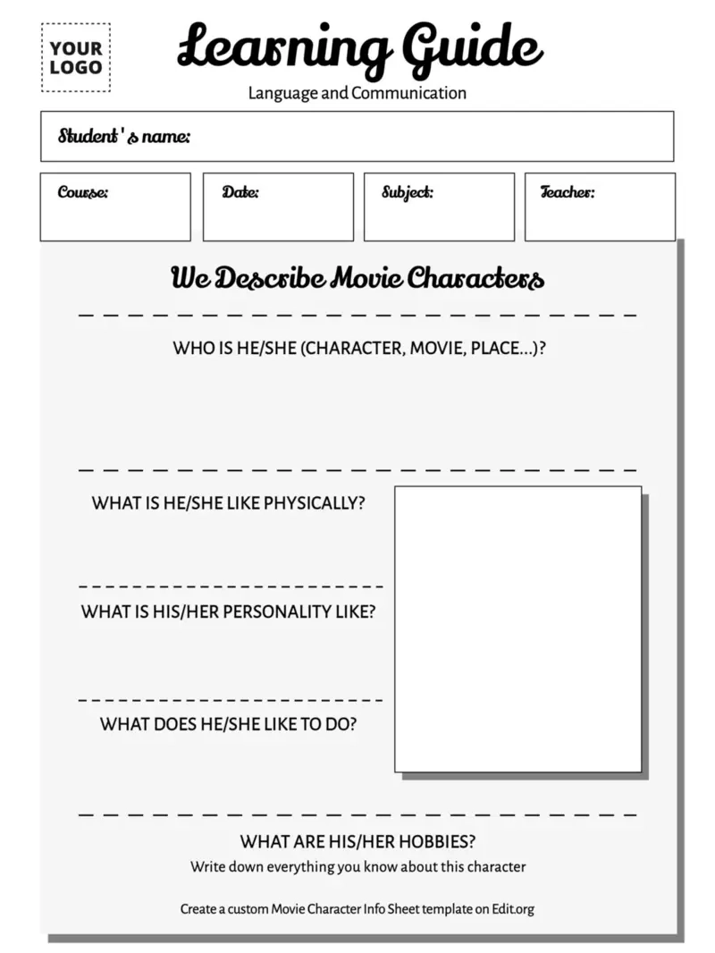 Edit A Blank Character Sheet Template