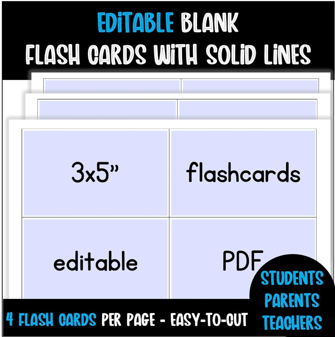 Printable Blank Flash Cards 12