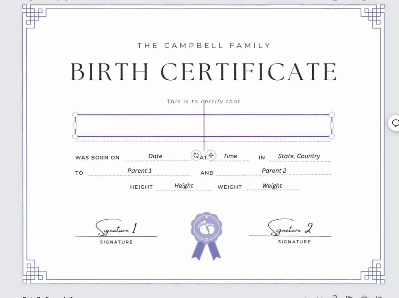 Blank Birth Certificates Printable