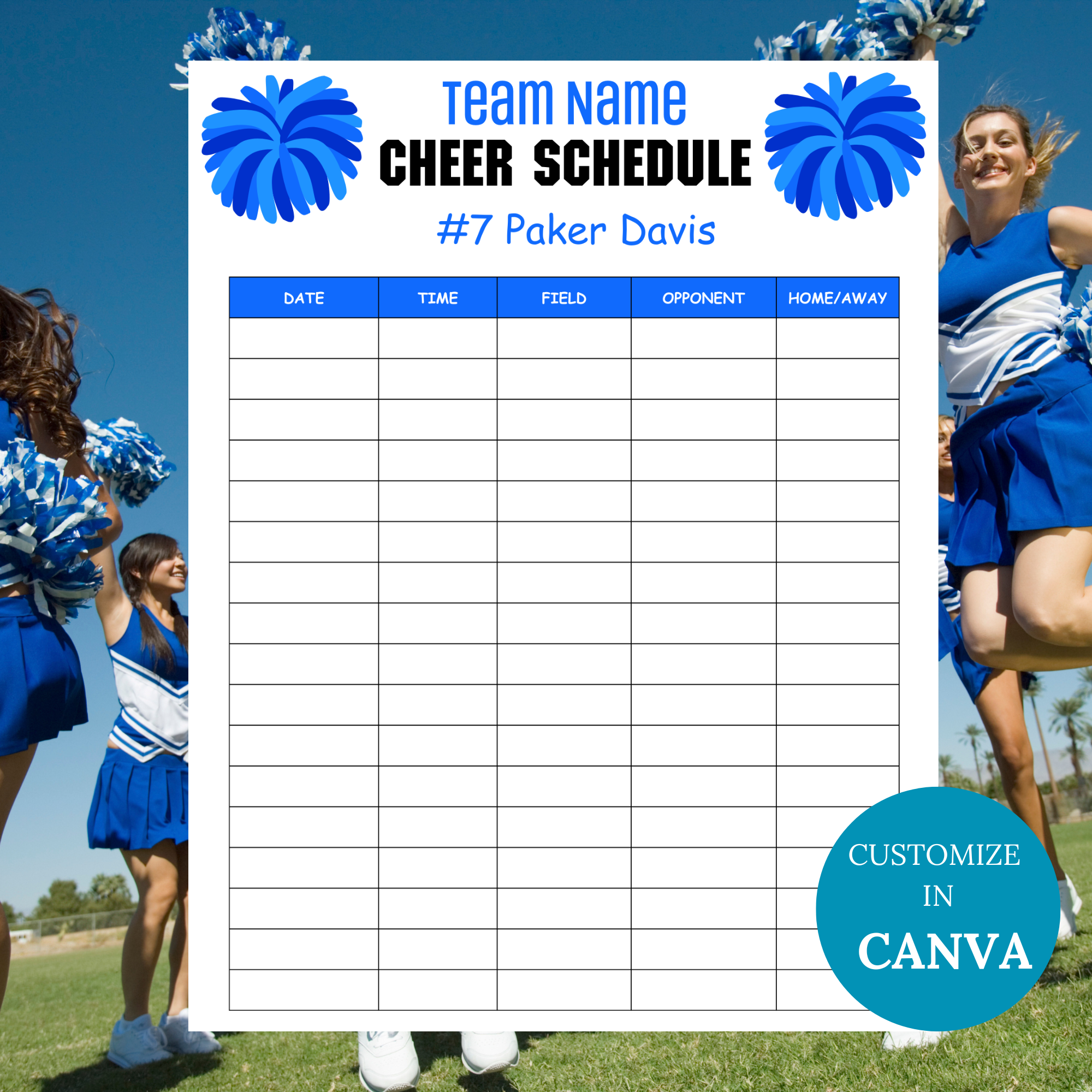 Editable Cheer Practice Schedule Template Pdf Instant Download 