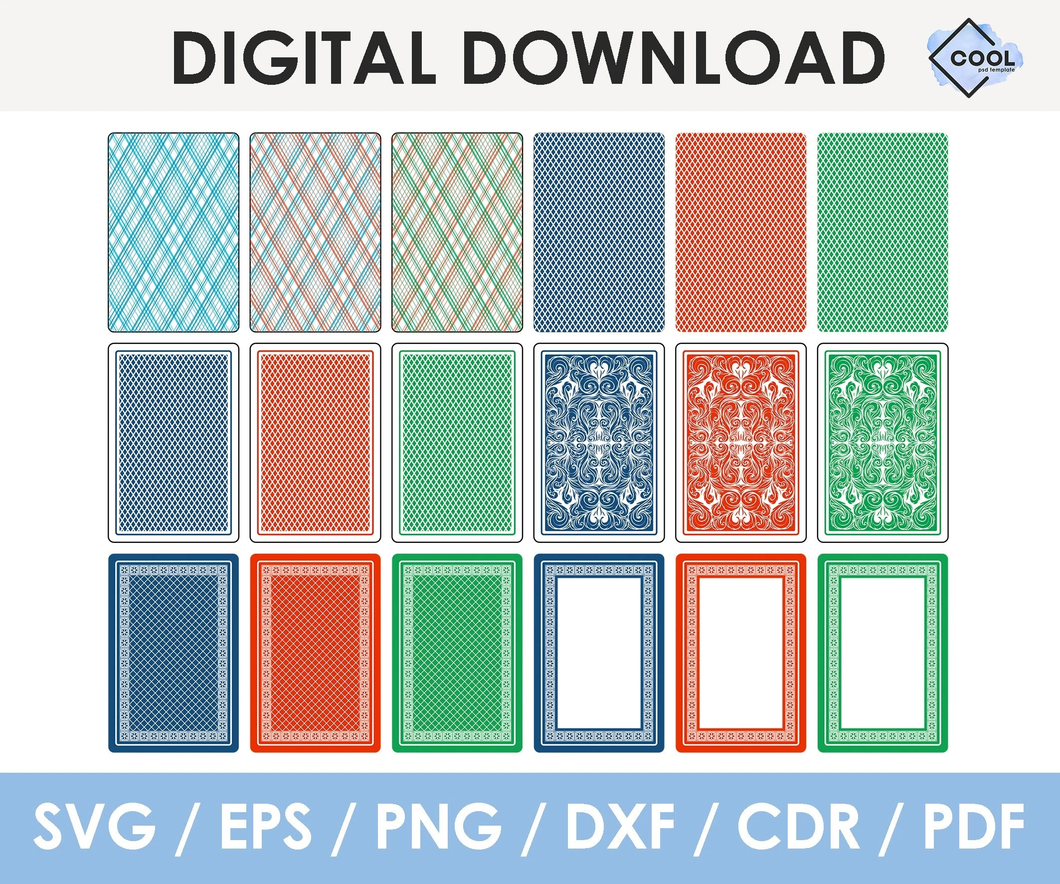 Editable Playing Cards Template With Blank Middle Svg Png 