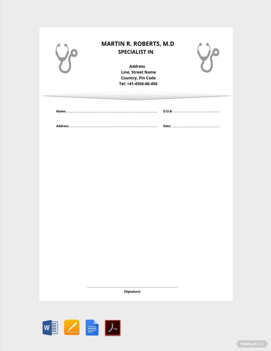Printable Blank Prescription Template Pdf