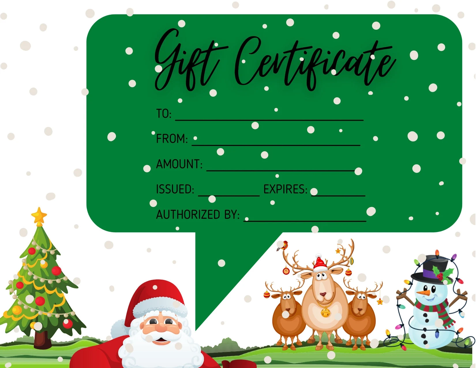Editable Printable Christmas Gift Certificate SVG Santa Gift 