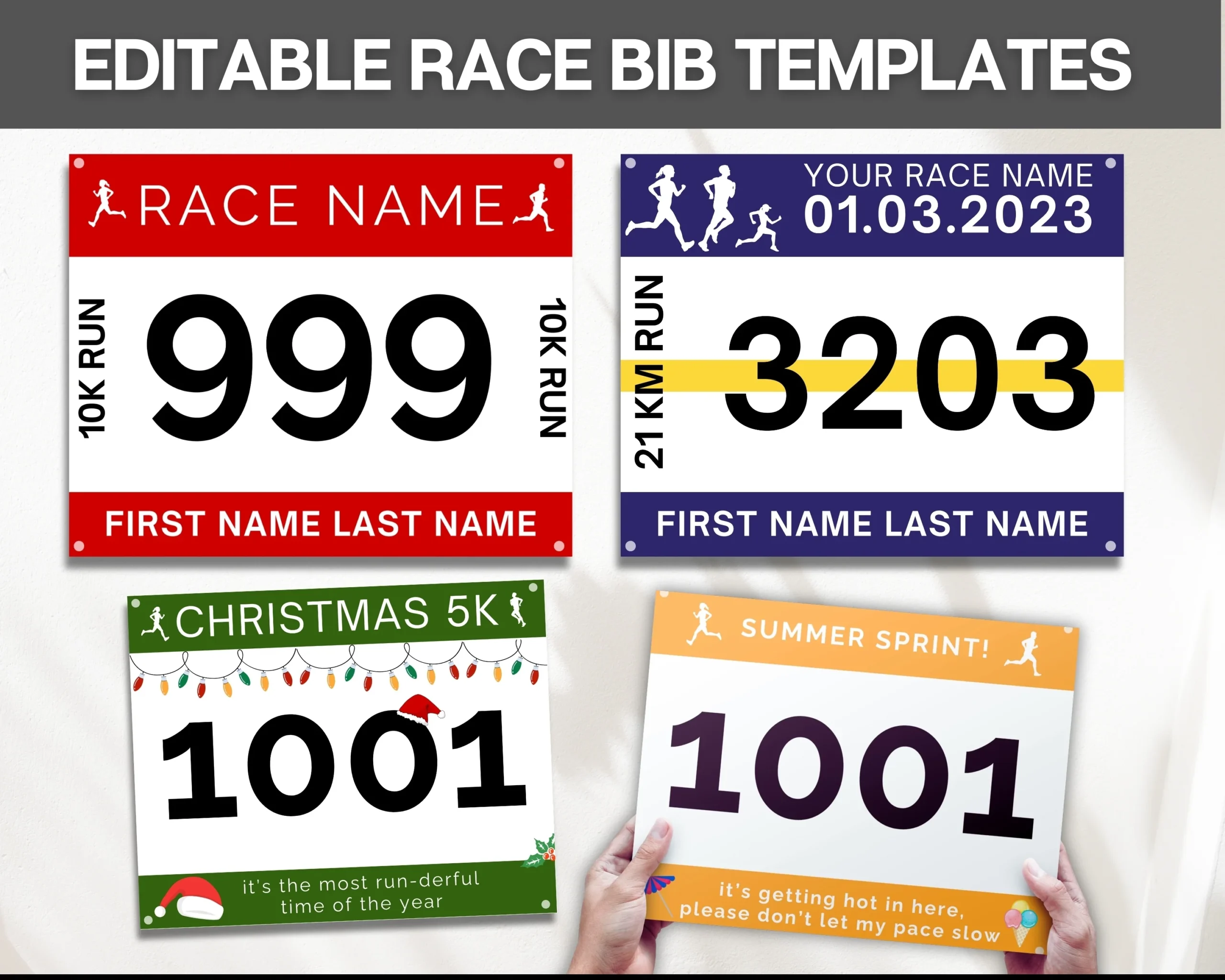 Blank Printable Race Bibs