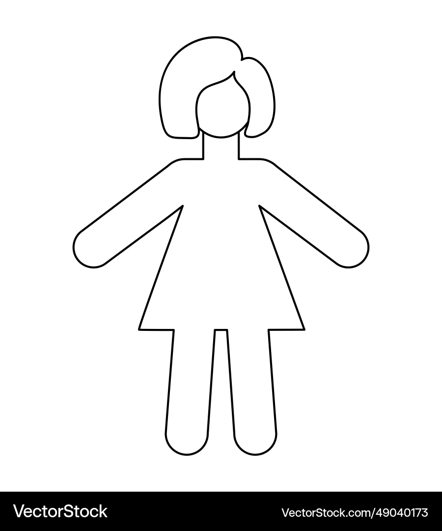Einfache Cartoon Leeren K rper Frau Vorlage Vektorbild