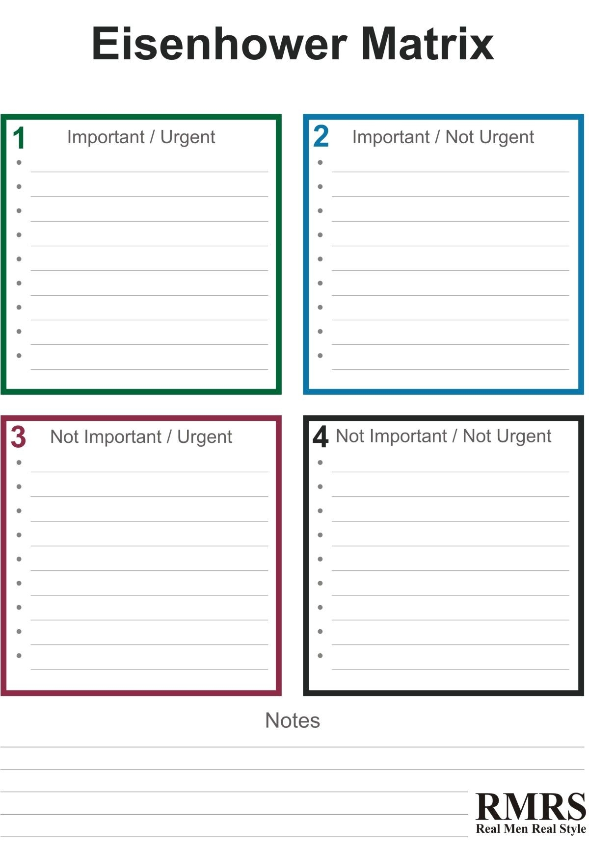 Eisenhower Matrix PDF Download FREE Productivity Tool