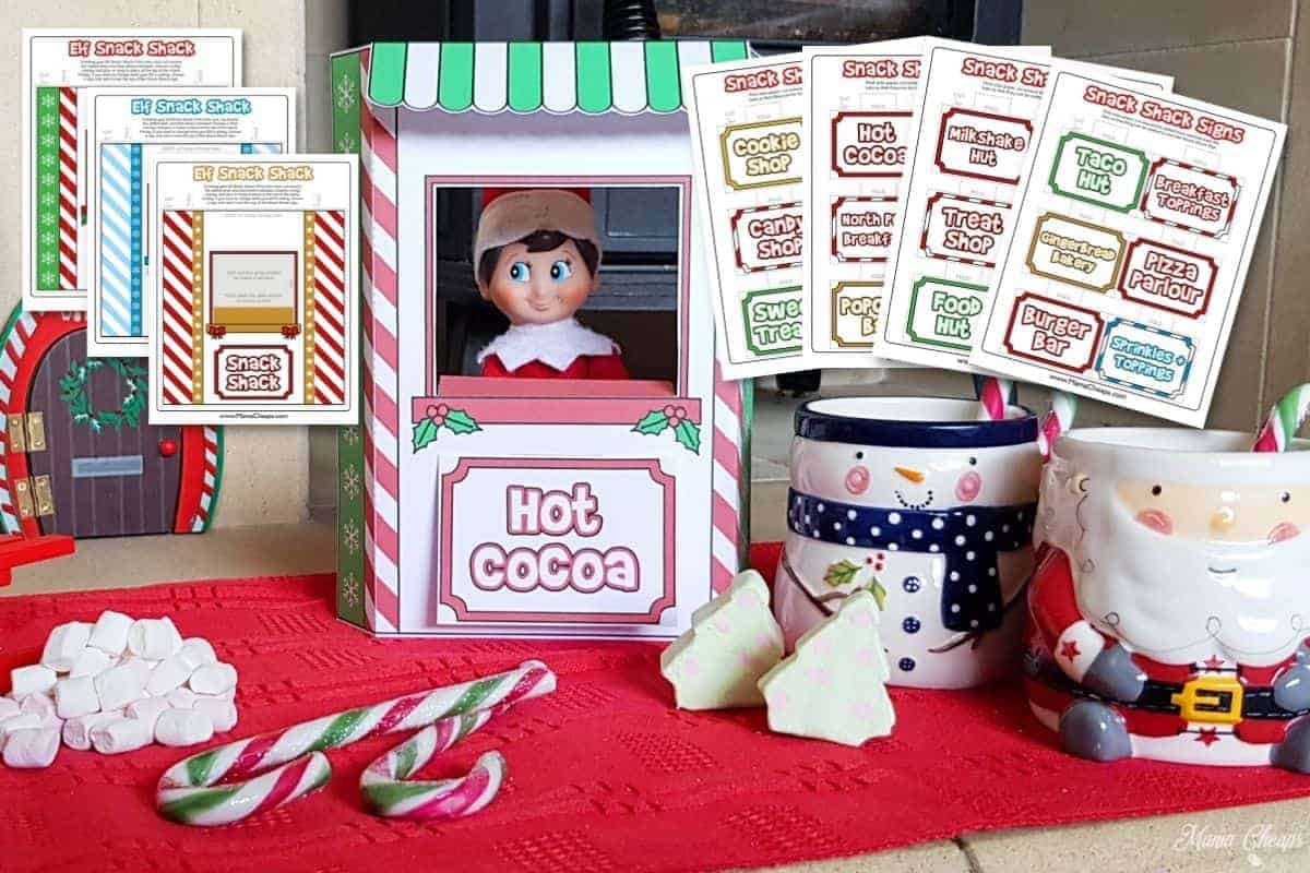 Elf Snack Stand Printable 3 Designs 24 Treat Signs Mama Cheaps 