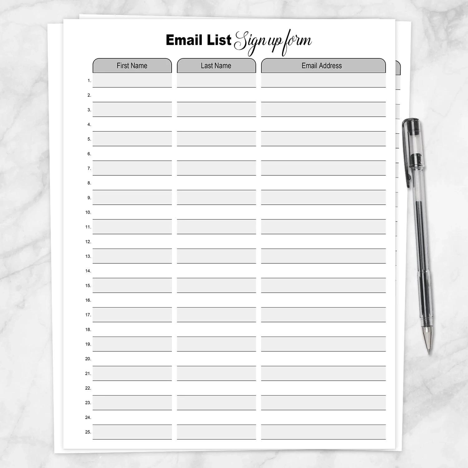 Blank Email Template Printable
