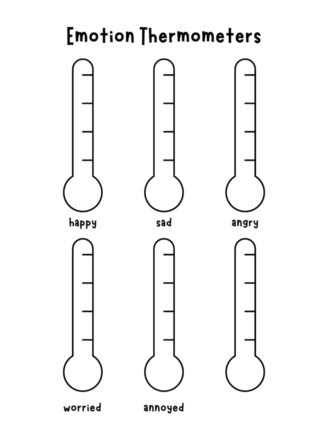 Blank Feelings Thermometer Printable