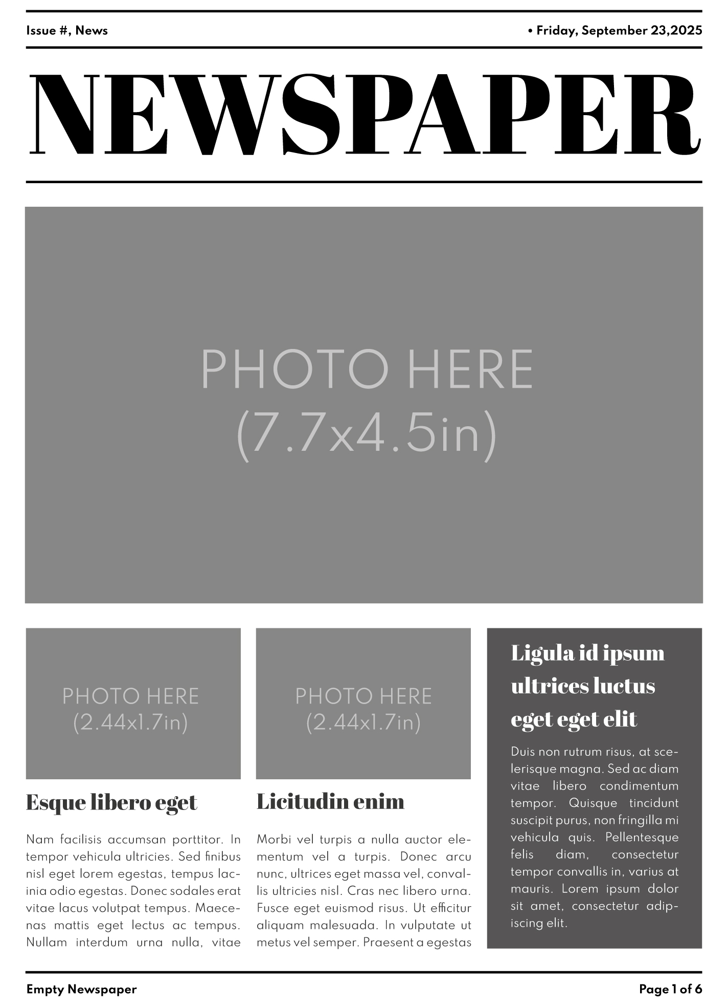 Empty Newspaper Free Google Docs Template Gdoc io