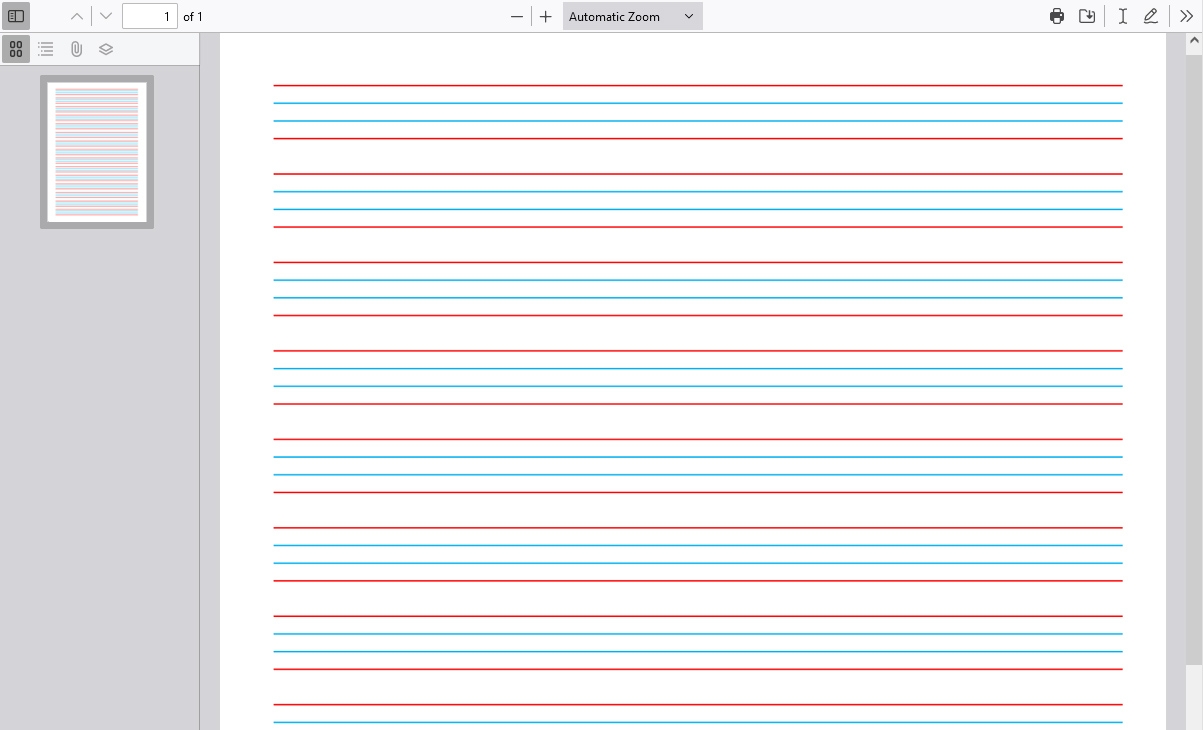 English 4 Line Sheet PDF Graph Paper Page