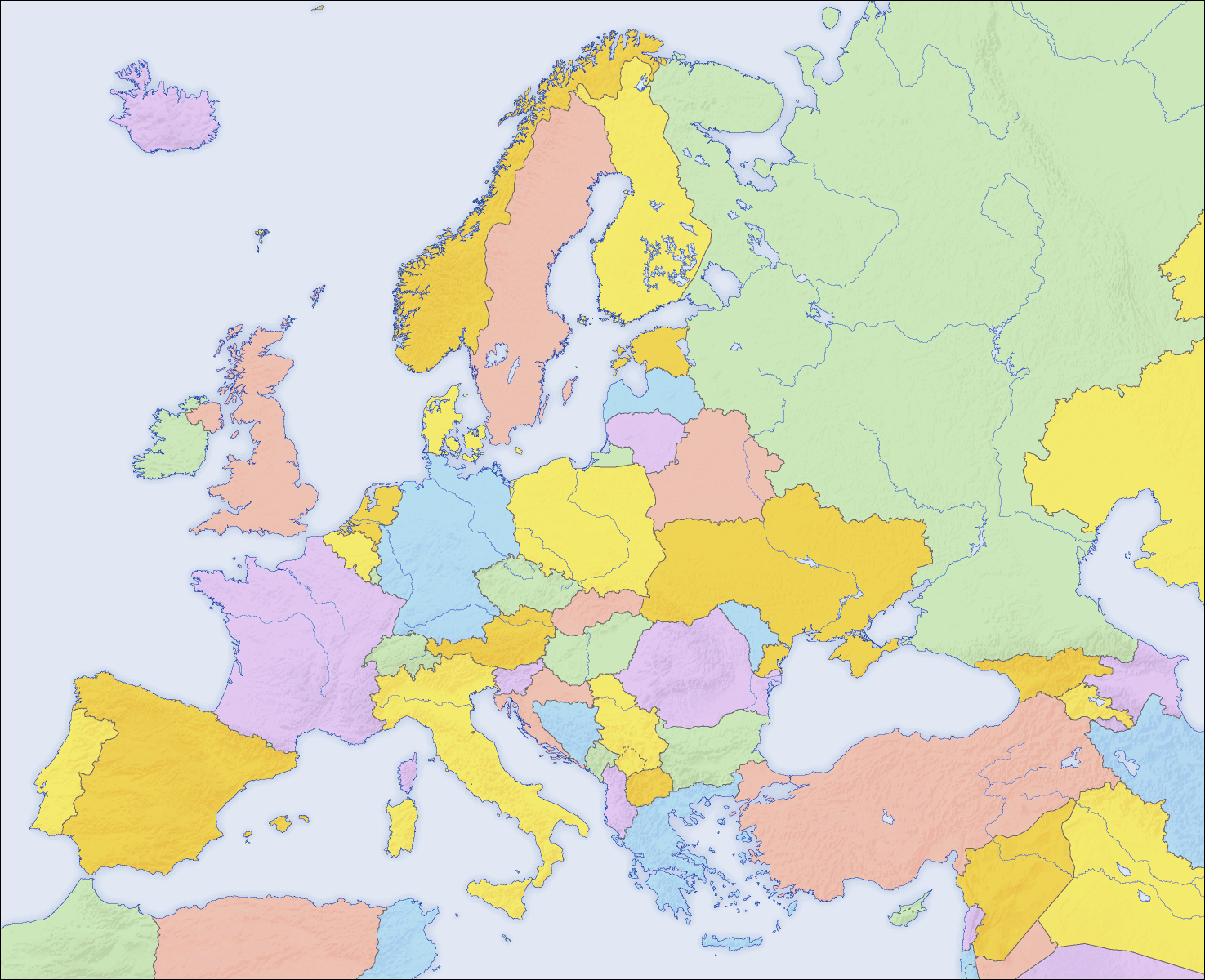 Blank Printable Map Europe 1500