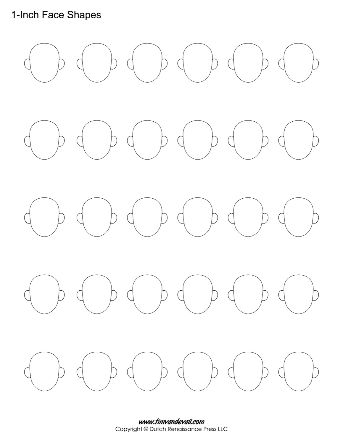 Face Templates Face Shape Printables Tim s Printables