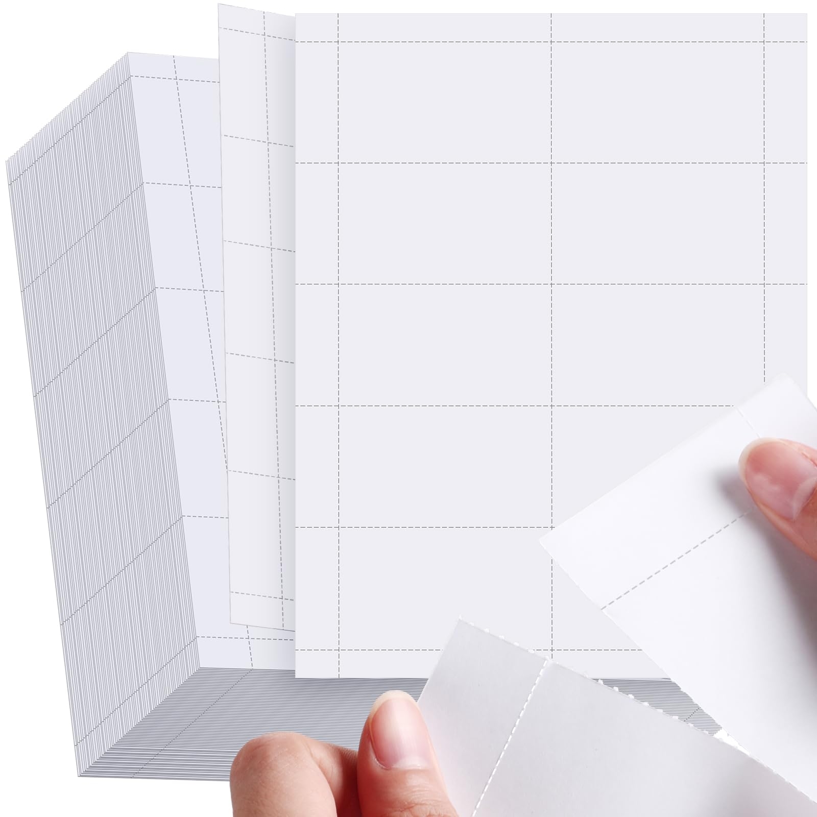 Fainne Pack Of 2000 Blank Printable Business Cards Mini Note Index Perforated Card Storage Compatible With Laser And Inkjet Printers Double Sided 