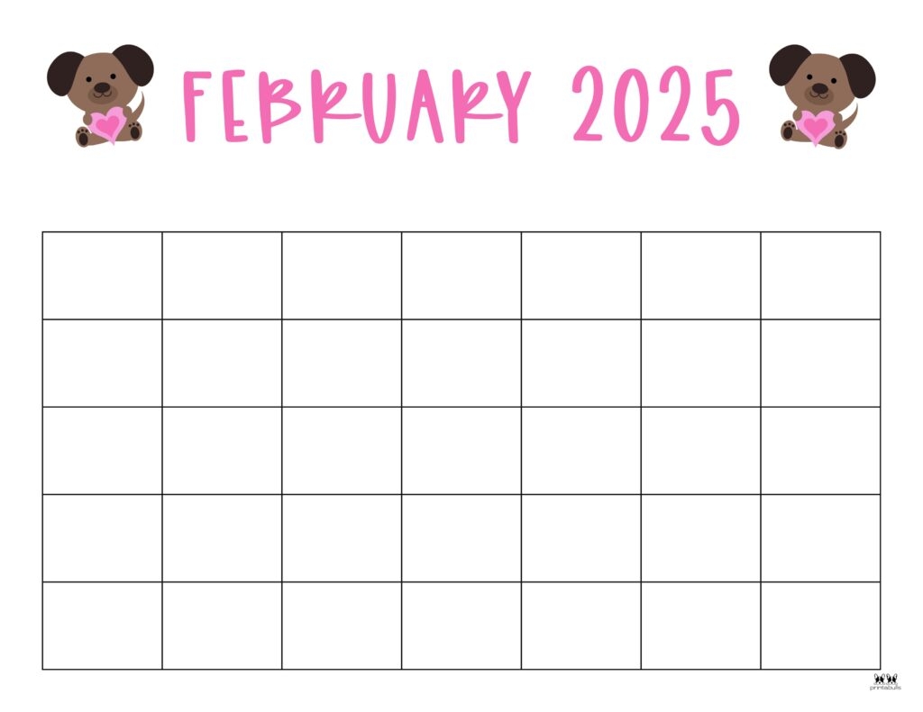 Blank February Calendar Printable