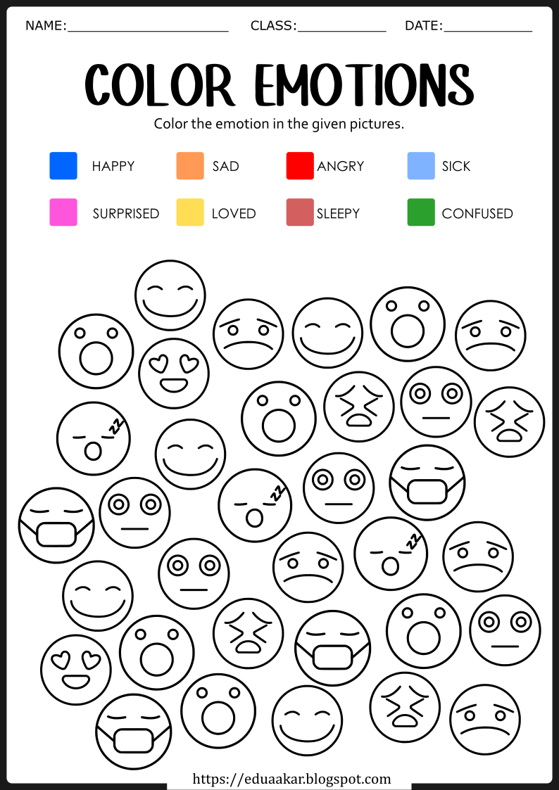Feelings And Emotions Worksheets For Kids
