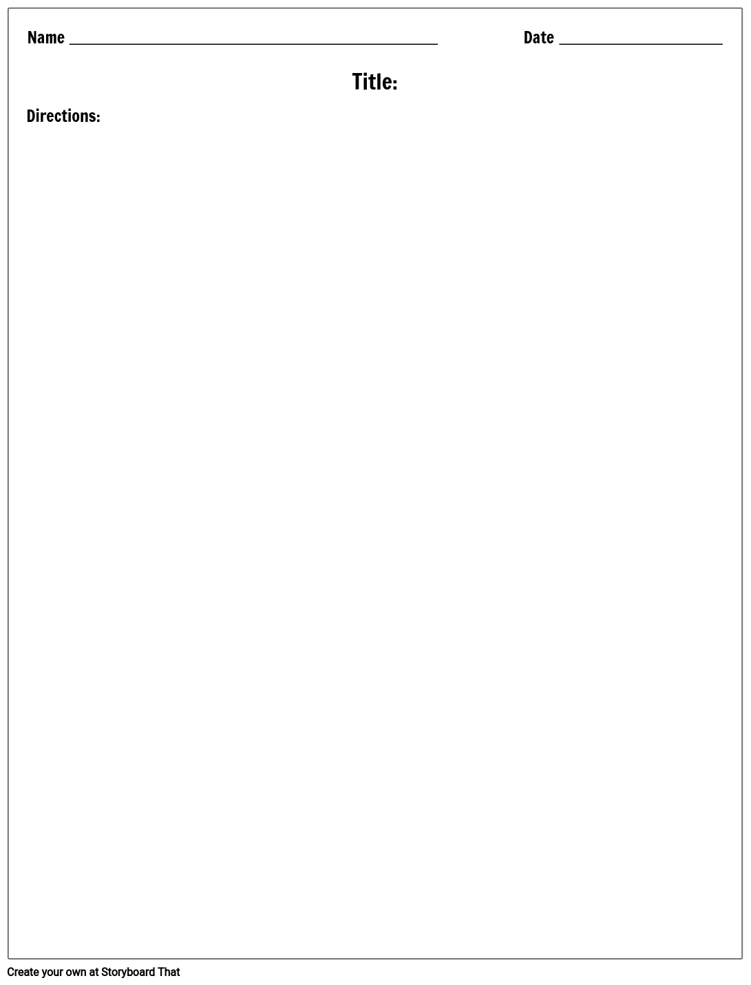 Printable Blank Worksheet