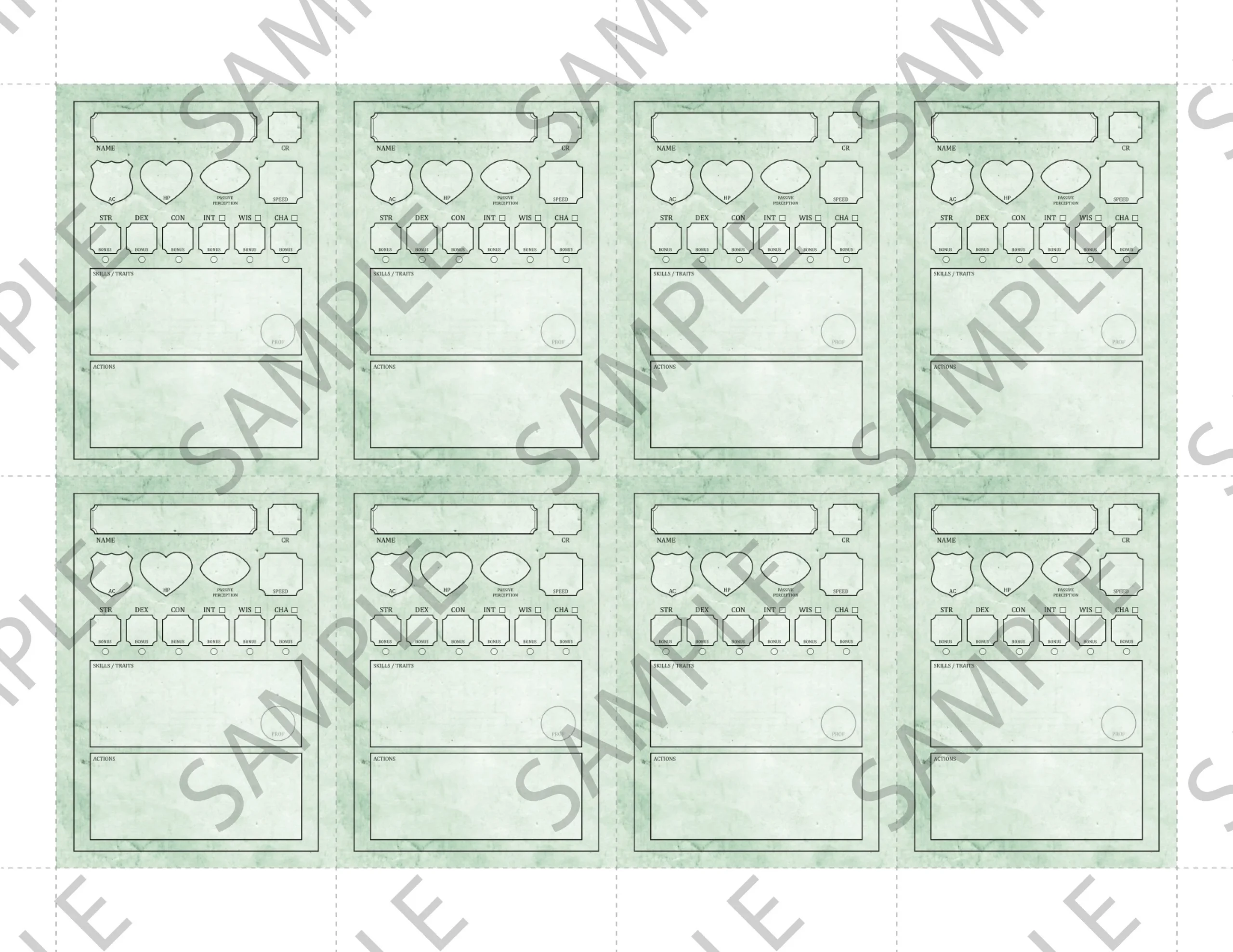 Fillable Monster Cards 5E PDF The Arcane Library