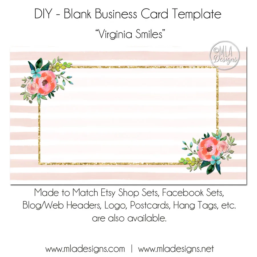 Floral Business Card Template Virginia Smiles Floral Business 