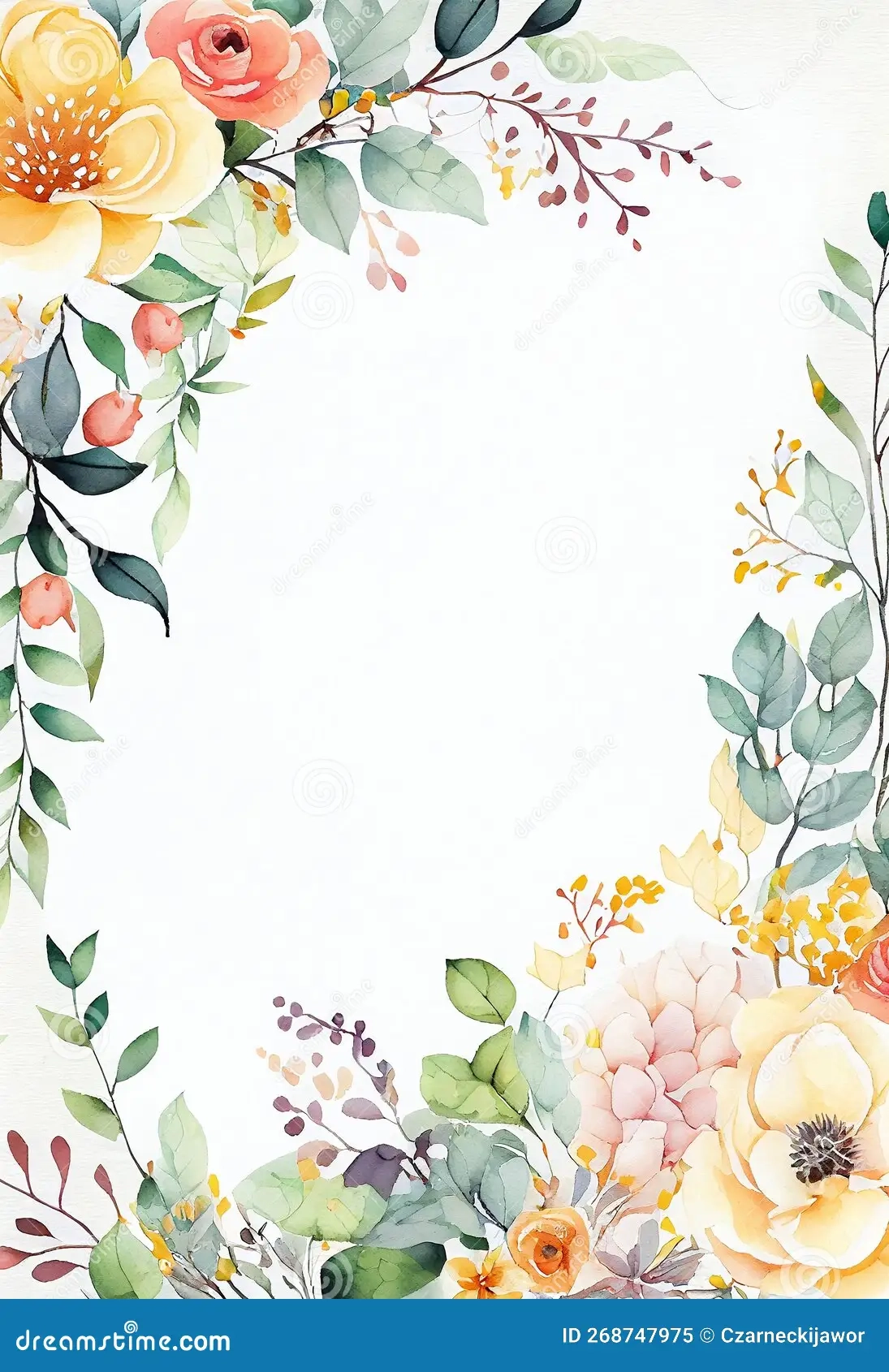 Blank Printable Invitations Floral Pattern