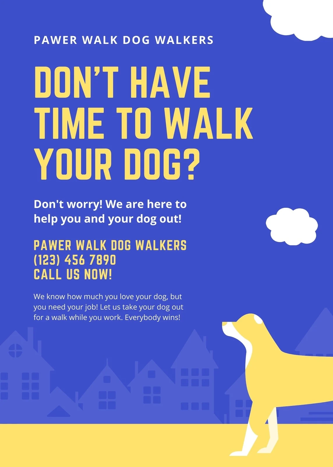 Flyer Pet Walkers Dog Walking Flyer Template A Flyer Template By 