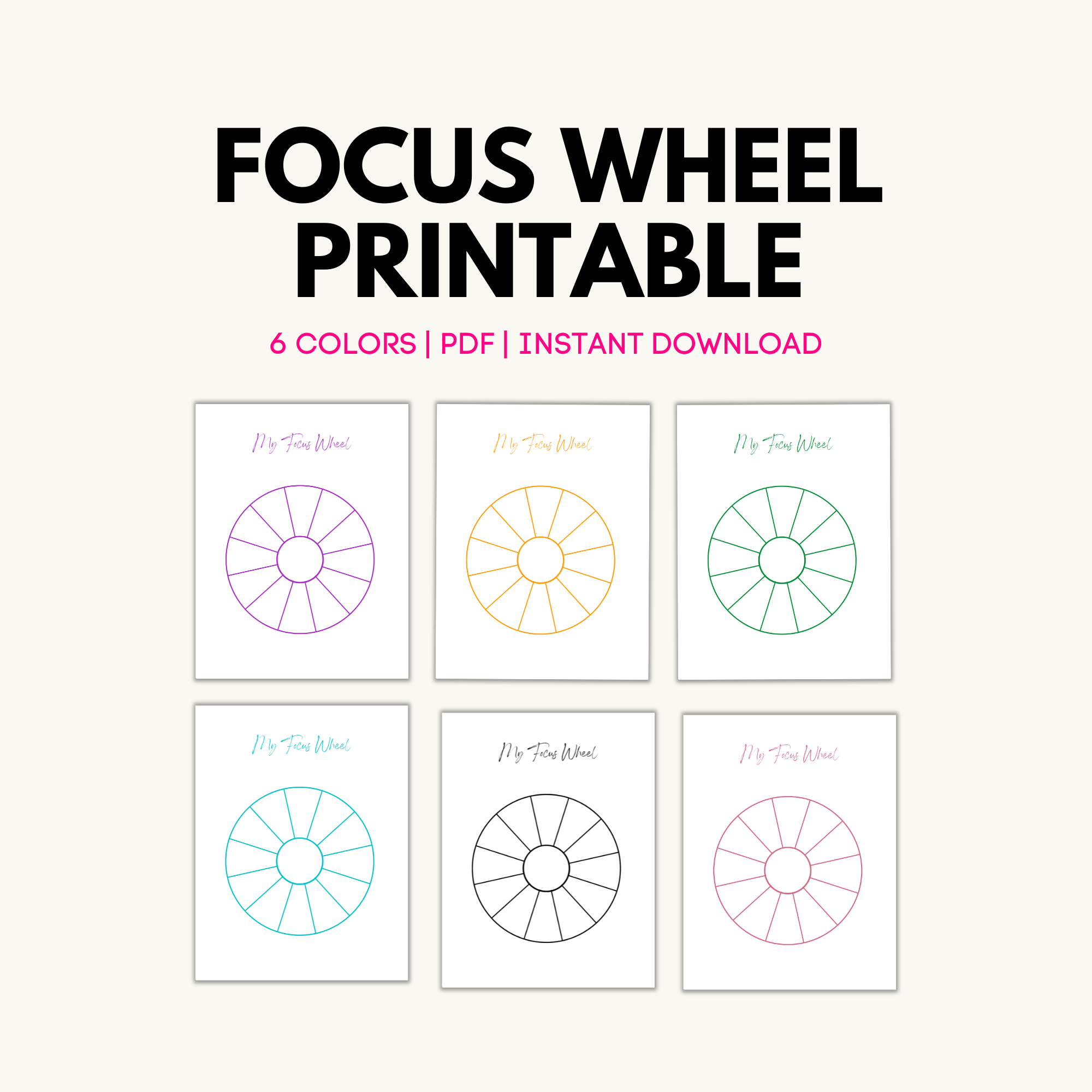 Focus Wheel Law Of Attraction Worksheet