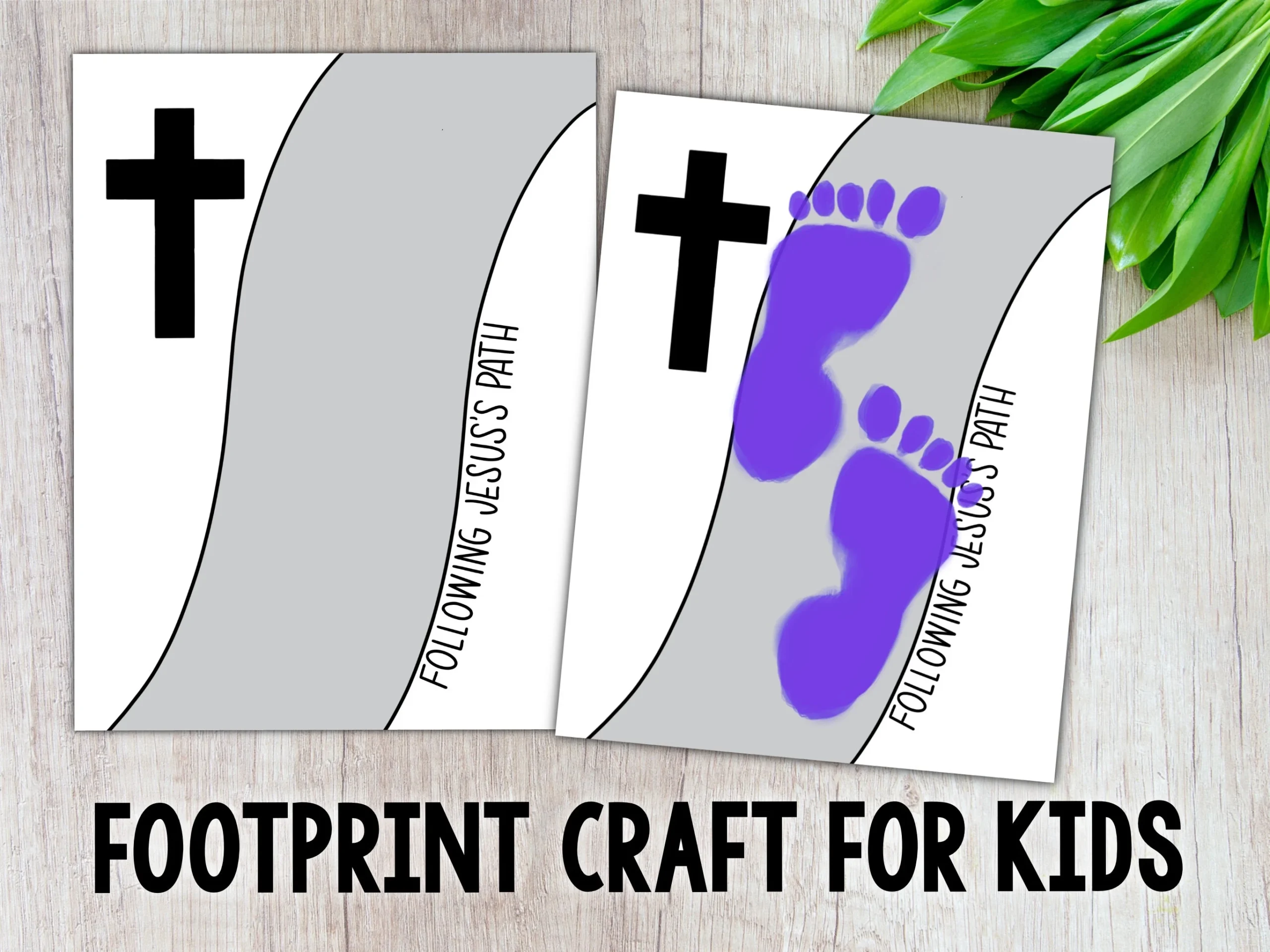 Following Jesus s Path Footprint Craft For Kids Lent Sunday 