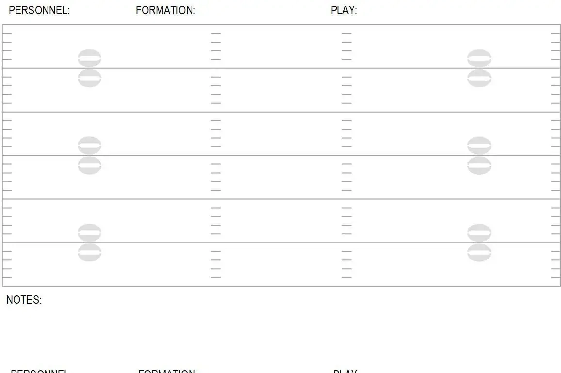 Football Playbook 2 On A Page Play Sheets Blank Sheets PDF Digital Download