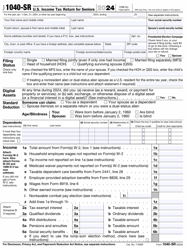 Printable Blank Tax Forms 2026