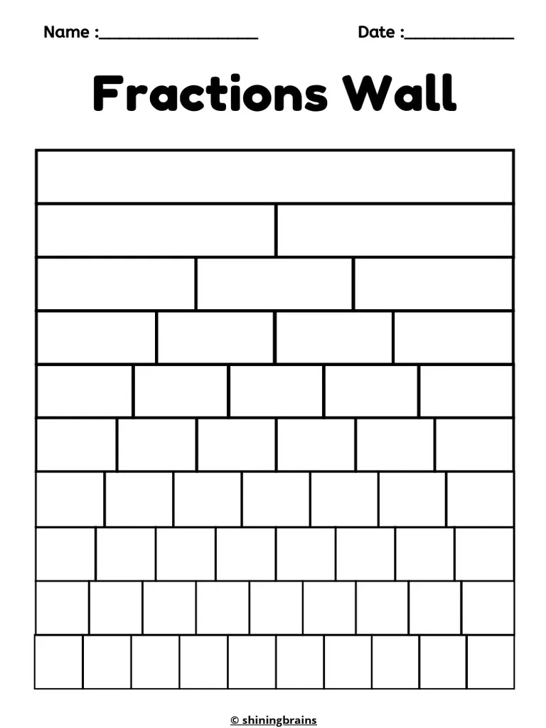 Blank Printable Fraction Wall