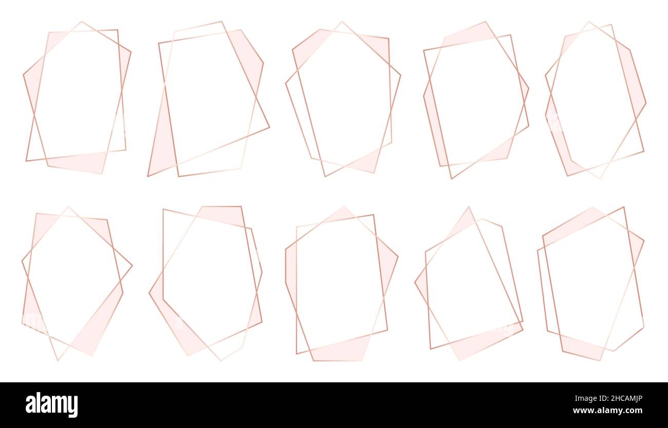 Frame Polygonal Luxury Geometric Rosegold Flat Set Label Gold Frame Polygonal Luxury Geometric Rosegold Flat Set Label Gold