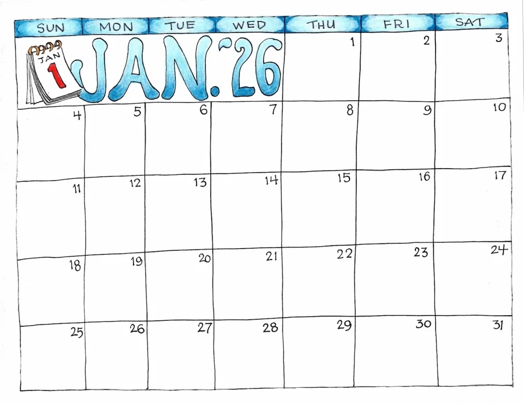 Printable Calendar 2026 Blank-Calender