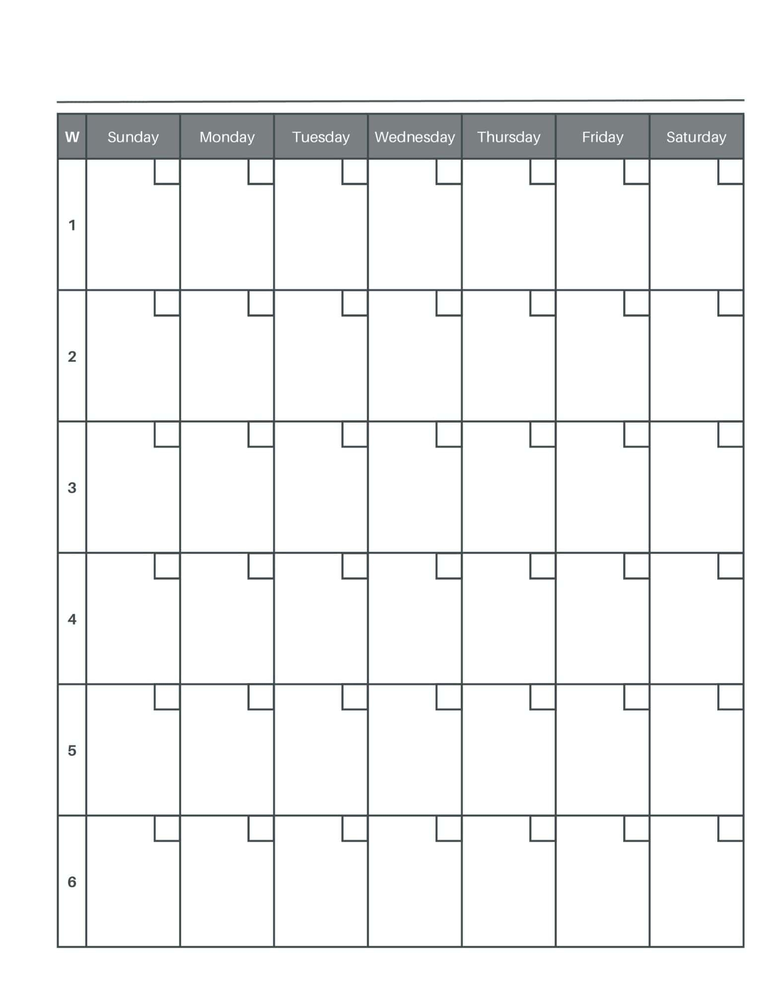 Blank Printable Calendar 3 Rows