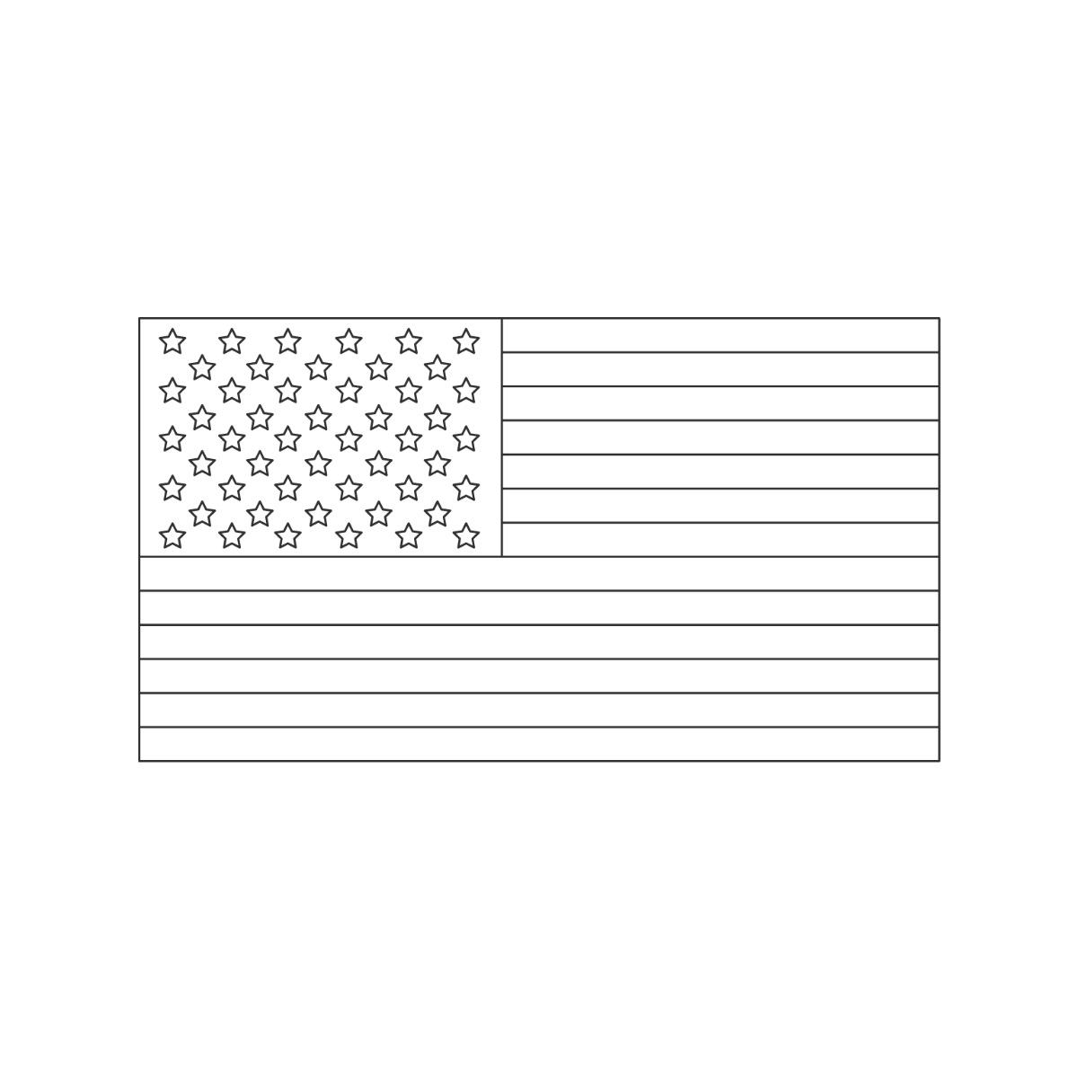 Printable Free American Flag Blank
