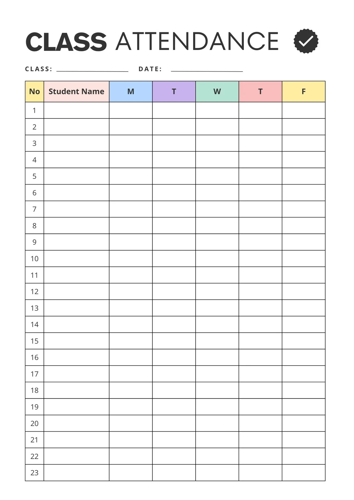 Free And Customizable Attendance Templates
