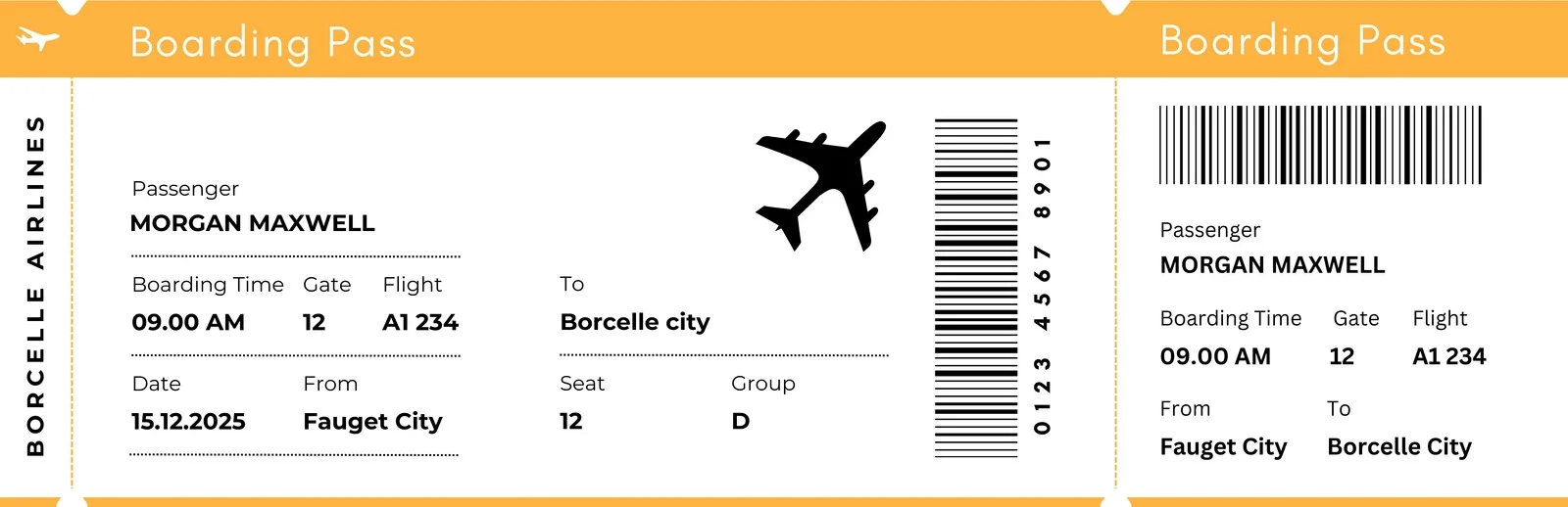 Free And Customizable Boarding Pass Templates