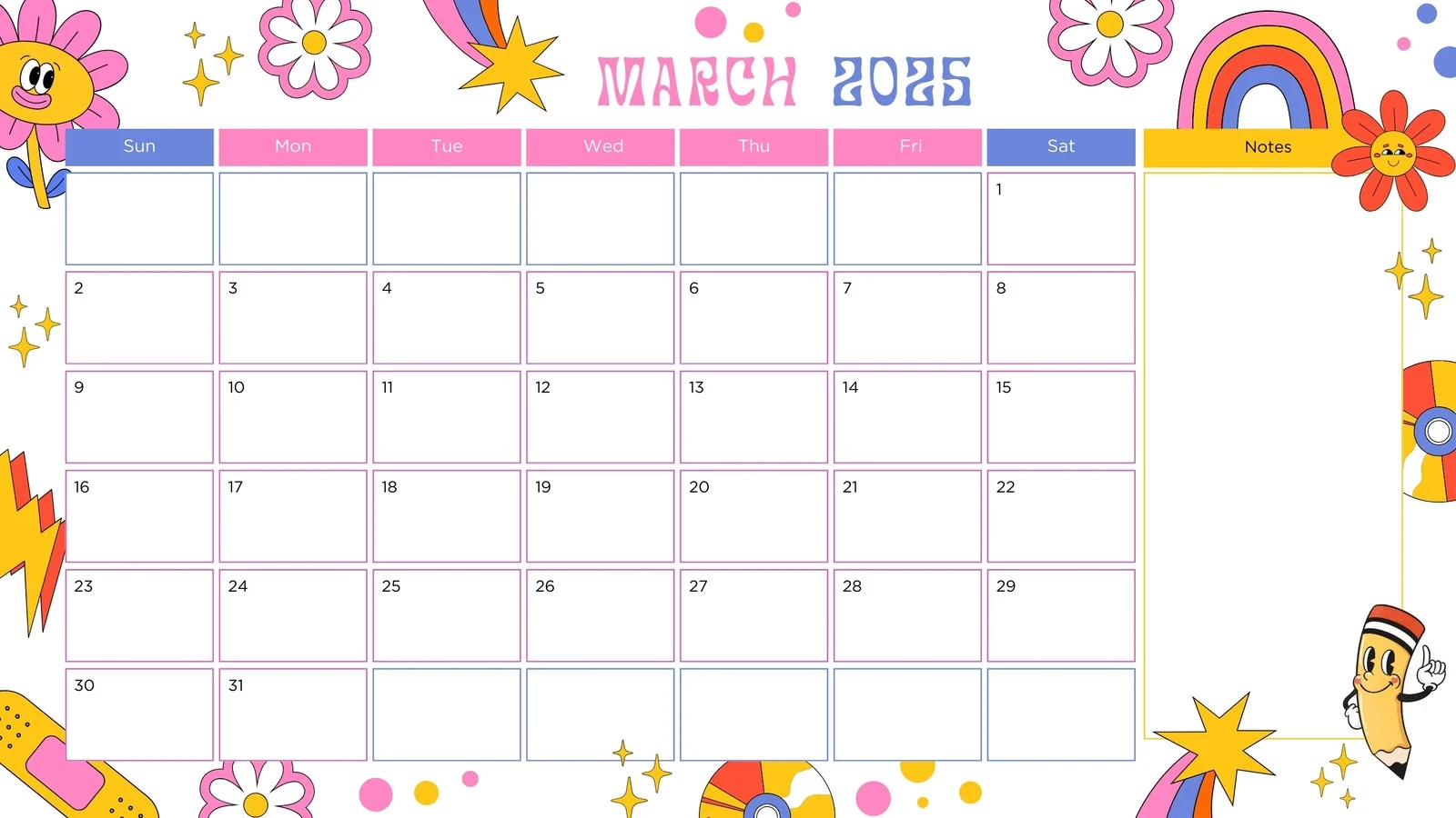 Free And Customizable Cartoon Calendar Templates Canva