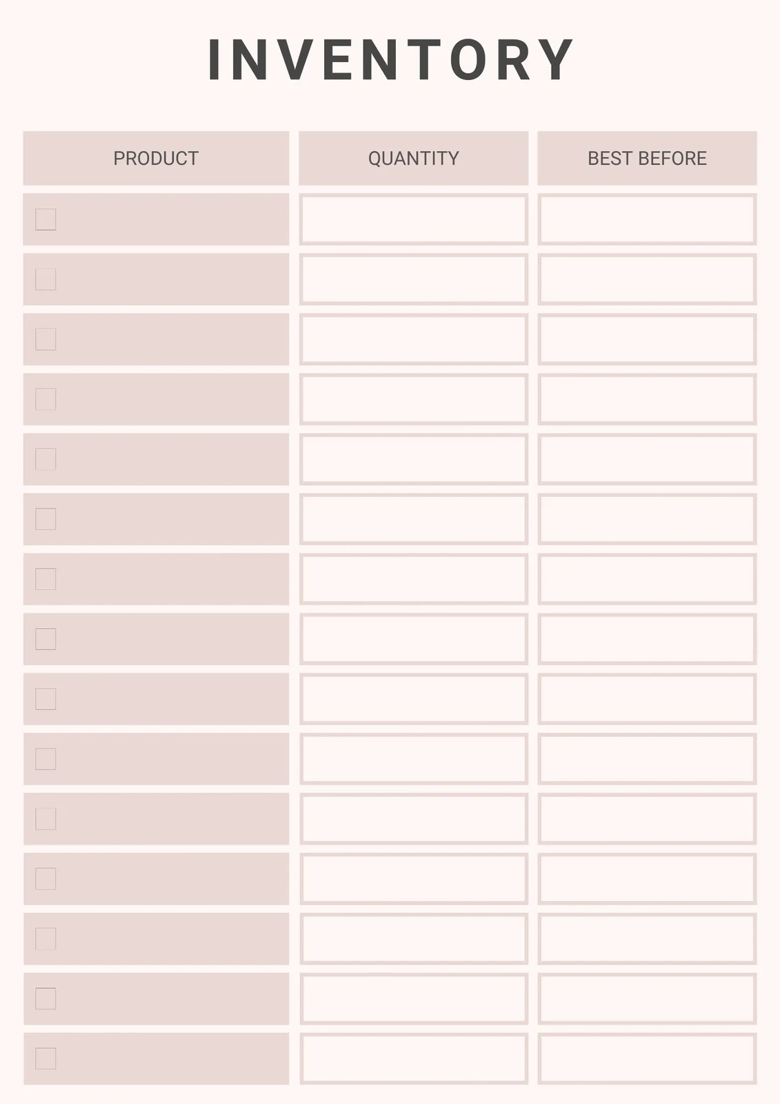 Free And Customizable Inventory Templates