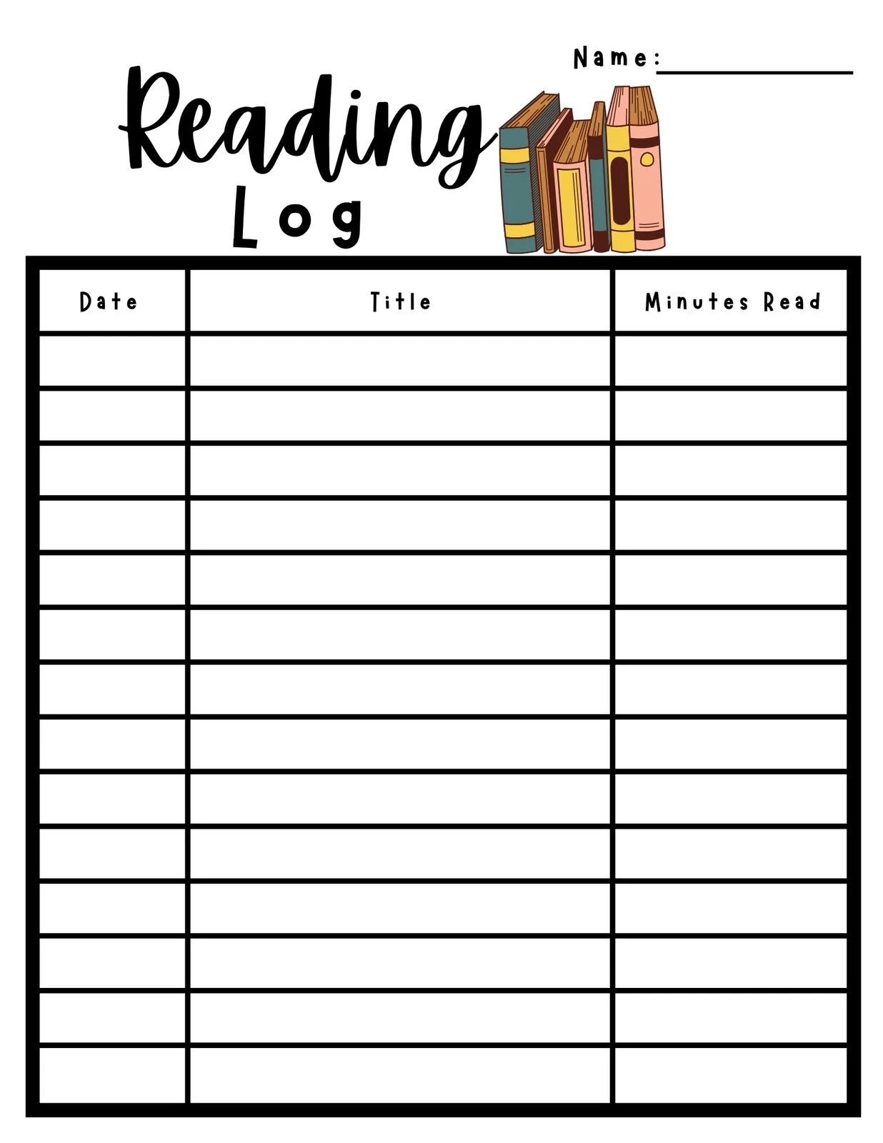 Printable Blank Logs Lists