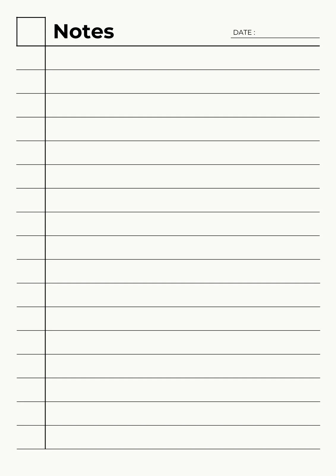 Free And Customizable Notes Templates
