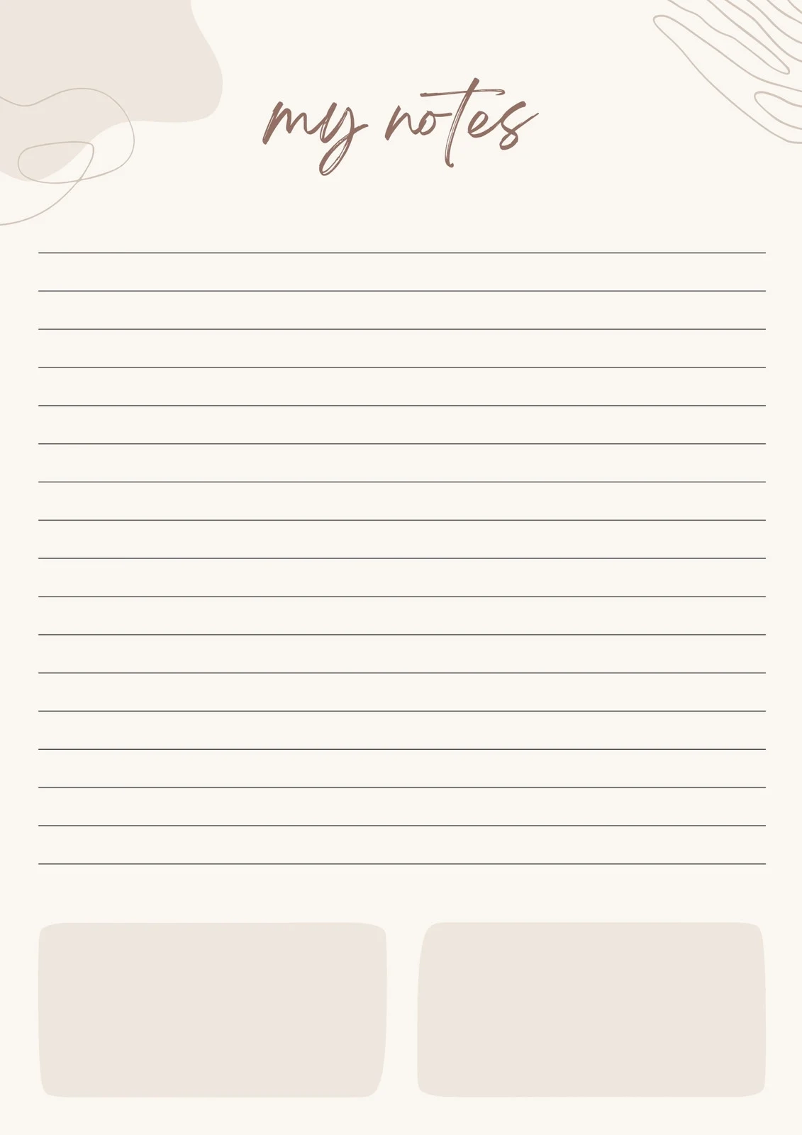 Printable Blank Note