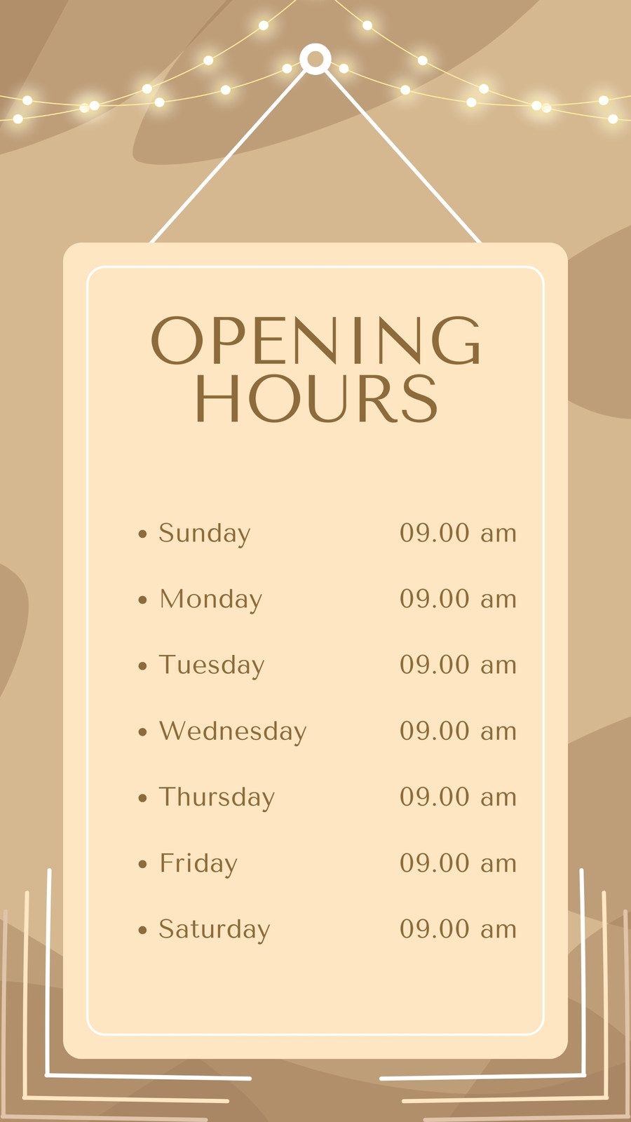 Printable Blank Business Hours