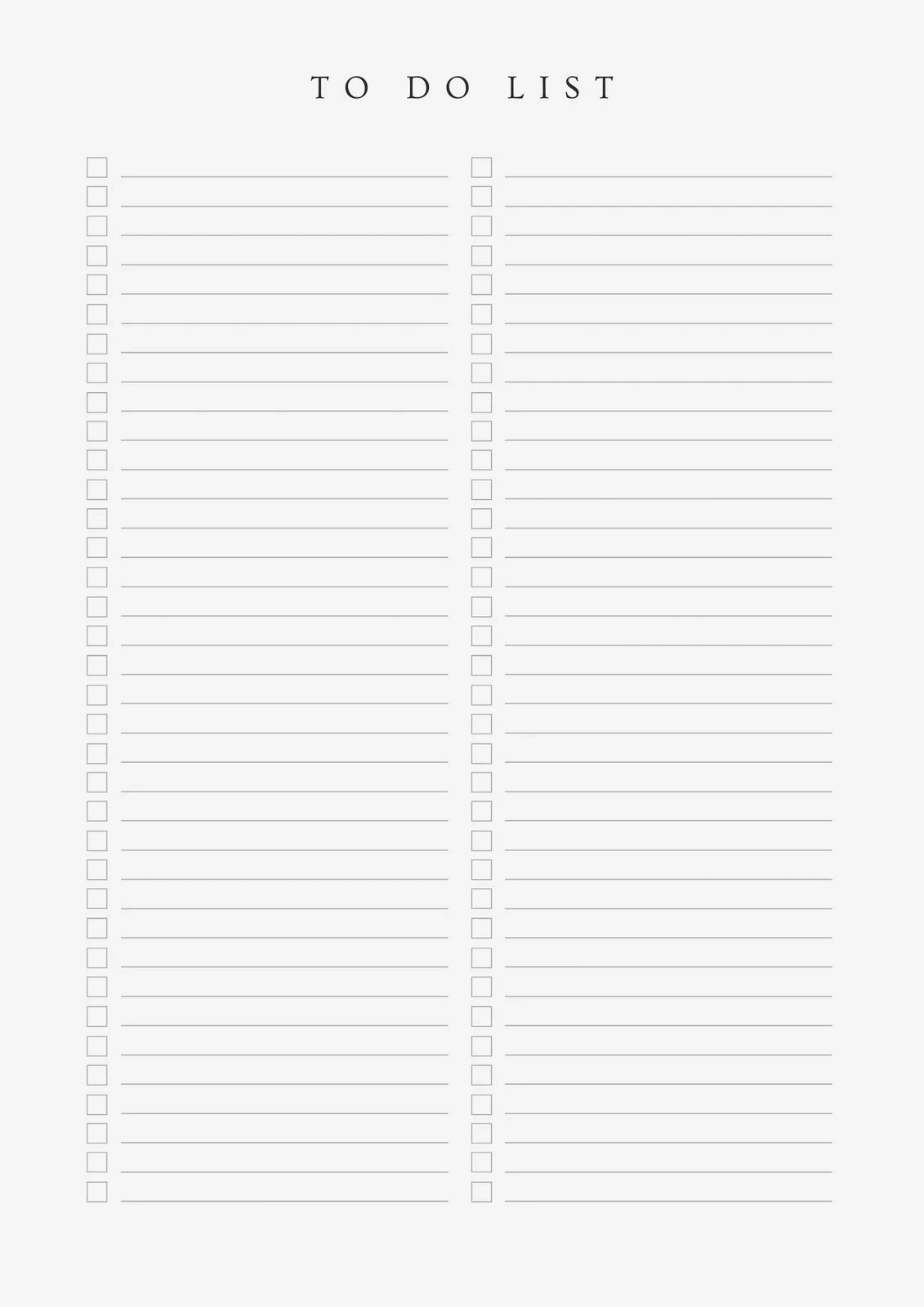 Printable To Do List Blank